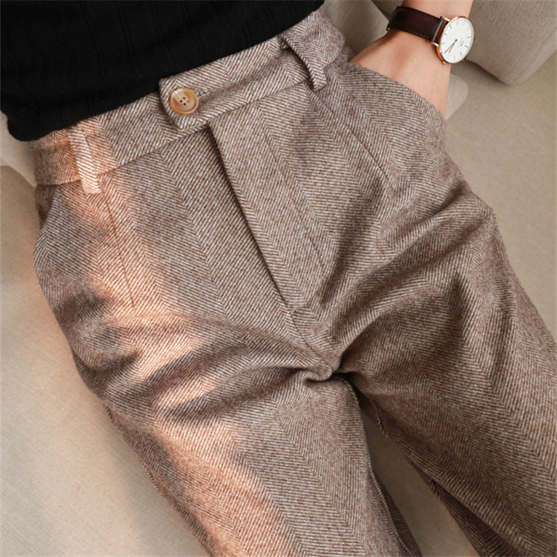 Niall | Herringbone Tailored Trousers