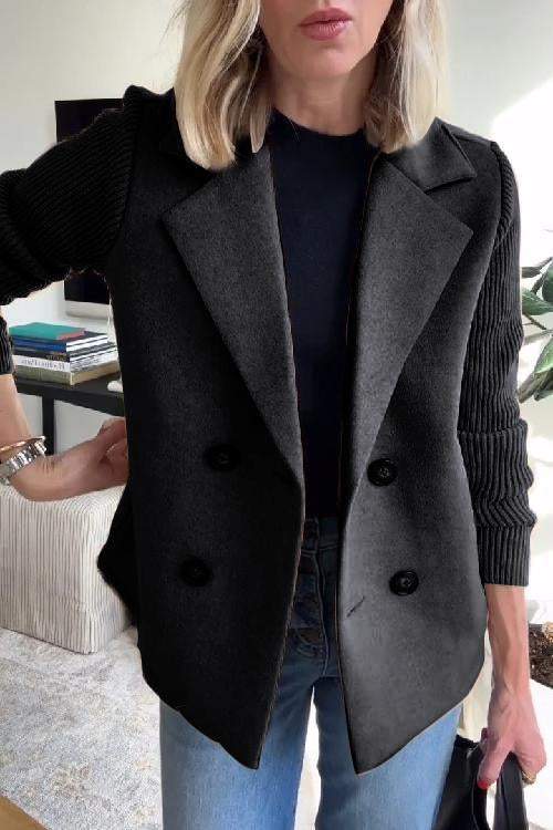 Harriet – Patchwork Sleeve Casual Coat