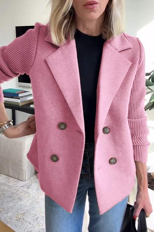 Harriet – Patchwork Sleeve Casual Coat