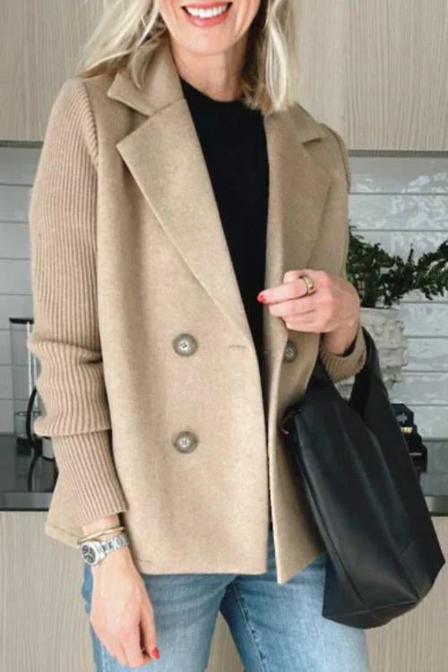 Harriet – Patchwork Sleeve Casual Coat
