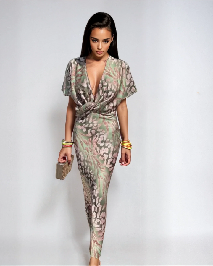 Jade | Twisted V-Neck Dress